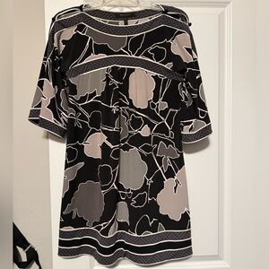 BCBGMaxAzria Black and Gray Abstract Mini Dress